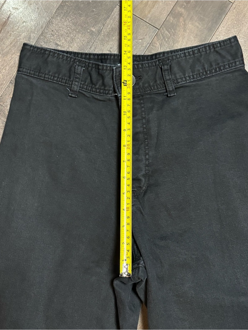 Zara Black Wide Leg Cropped Jeans Raw Hem Culotte Denim Pants Women’s US 10 LN - Picture 5 of 7
